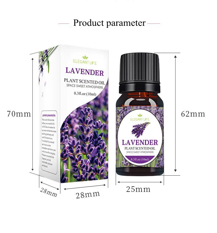 100% Pure Essential Oil Lavender - Jasmine - Lily - Lemon - Freesia -Orange  10ml