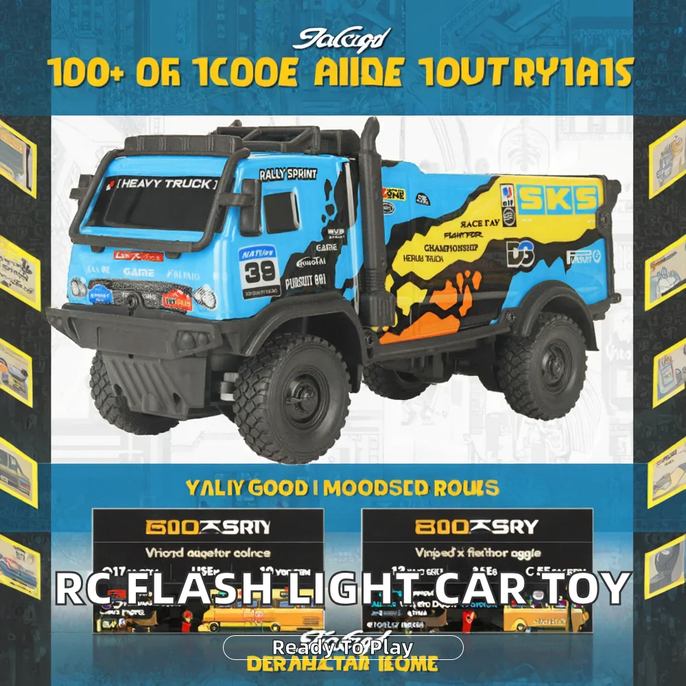 2.4Ghz 4-Channel Flash Light Remote Control Electric RC Truck 5M Range Ready-to-Go 1:32 Scale Indoor-Outdoor Off-road Vehicle