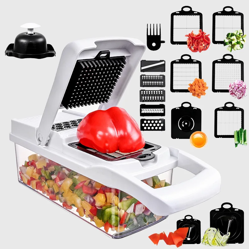 Kitchen Accessories 15-in-1 Fruit & Vegetable Slicer Grater Mini Food Chopper With Conta aperçu 7