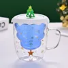 Boîte de couleur bleue, sac à bulles au trésor, paquet unique, arbre de noël