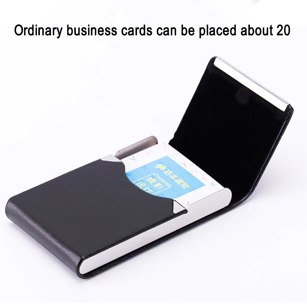 Customized Pu Leather Business Card Holder Case Name Card Holder Slim Metal Pocket Card Holder