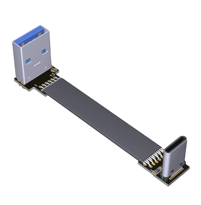 EMI Shield Right Angle  USB Type C Cable Flat FFC Cable  FPV Flat Slim Thin Flexible FPC Cable