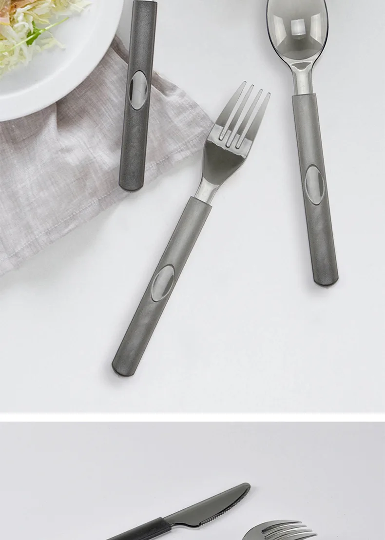 Disposable plastic knife, fork and spoon Thickened fruit salad spoon and fork Takeaway Western food knife, fork and spoon factory