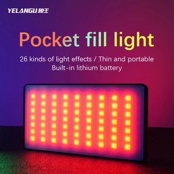 RGB LED Video Light Camera Light Full Color Rechargeable Dimmable 2500-9000K Panel Light Photo Studio Lamp 3100mAh detail image