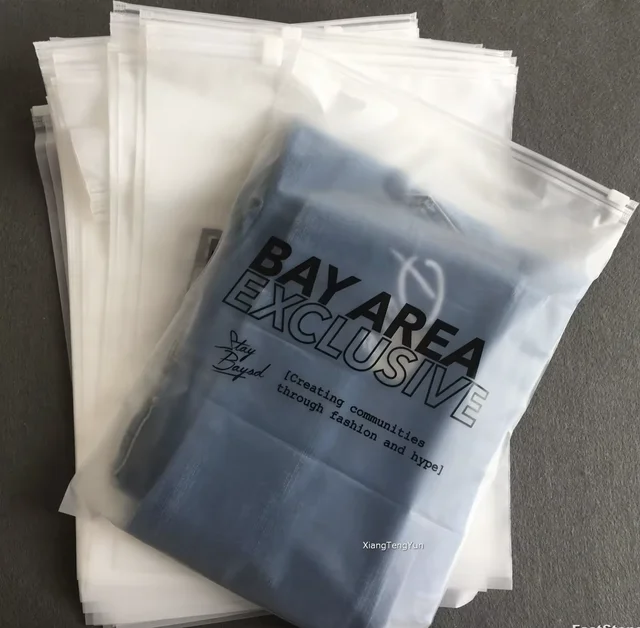 Waterproof and Dust reusable proof Matt Clothes Clothing Packaging frosted Biodegradable zipper bags