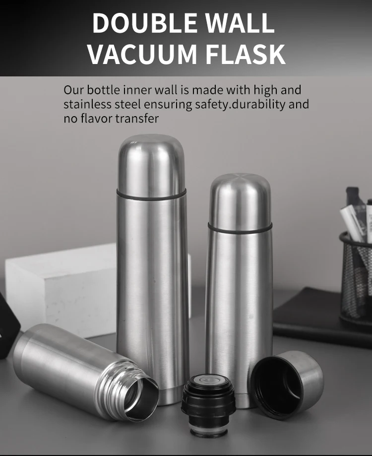 Stainless Steel Double Wall Thermos Vacuum Flask Set Insulated Vacuum ...