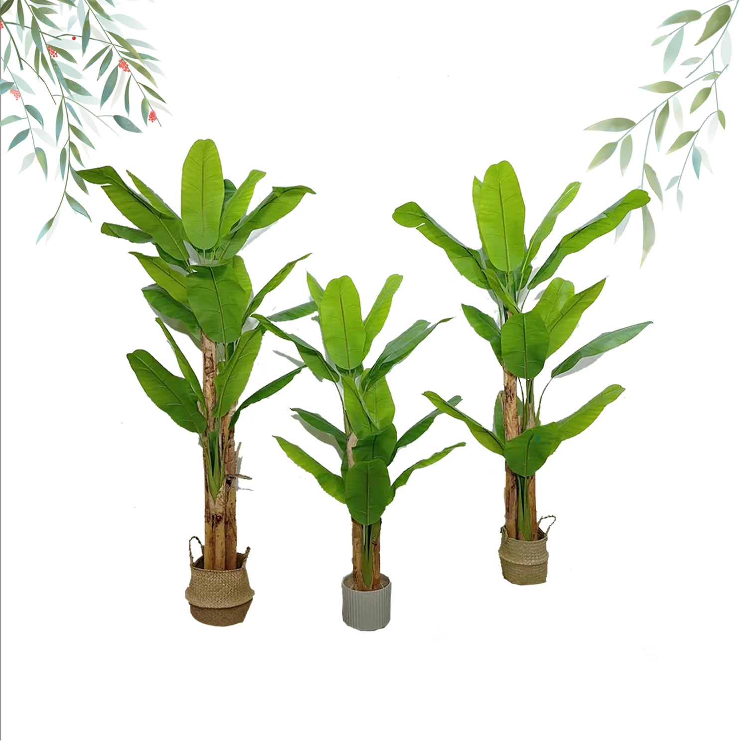 Искусственный горшок с бананом