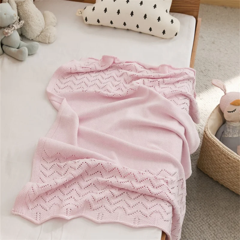 2024 New Arrival  Accept Custom 100% Cotton Knitted Throw Baby Blanket For Toddler OEKO-TEX SYHPPF factory