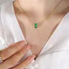 P267- Golden May Green Zircon Necklace -40+5cm