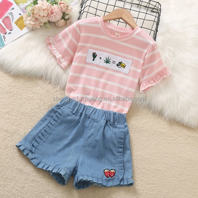 2022 children's wear women's T-shirt set high quality factory direct sales