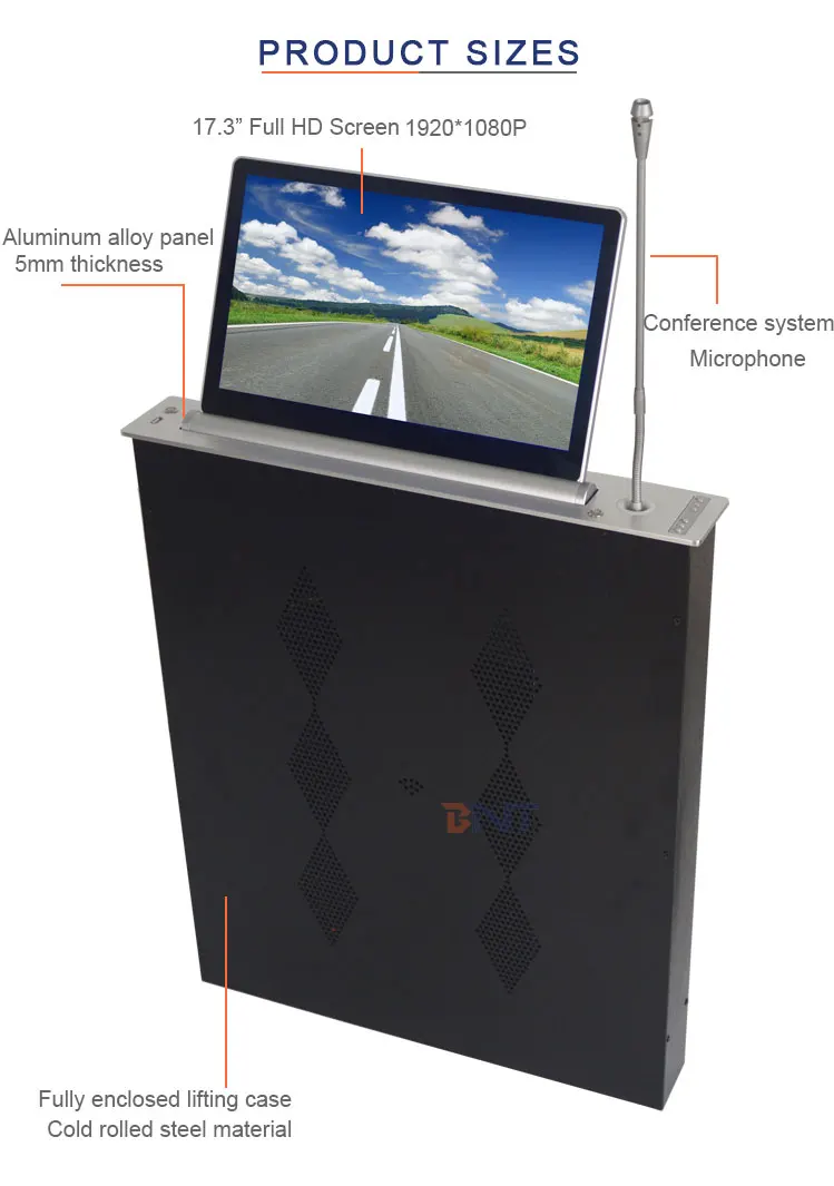 Desktop Motorized Vertical Lcd Screen Lifter Monitor Lift Audiovisual