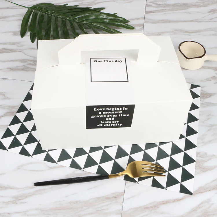 Wholesale high quality white custom luxury paper gift packaging small cardboard paper wedding cake box