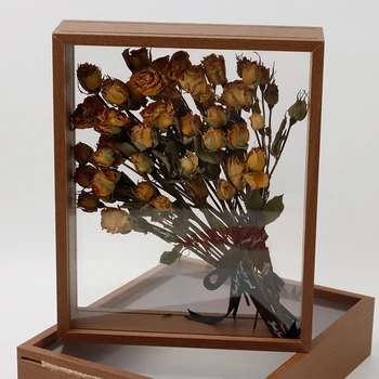Hot selling fashion home decoration DIY dried flower wooden photo frame