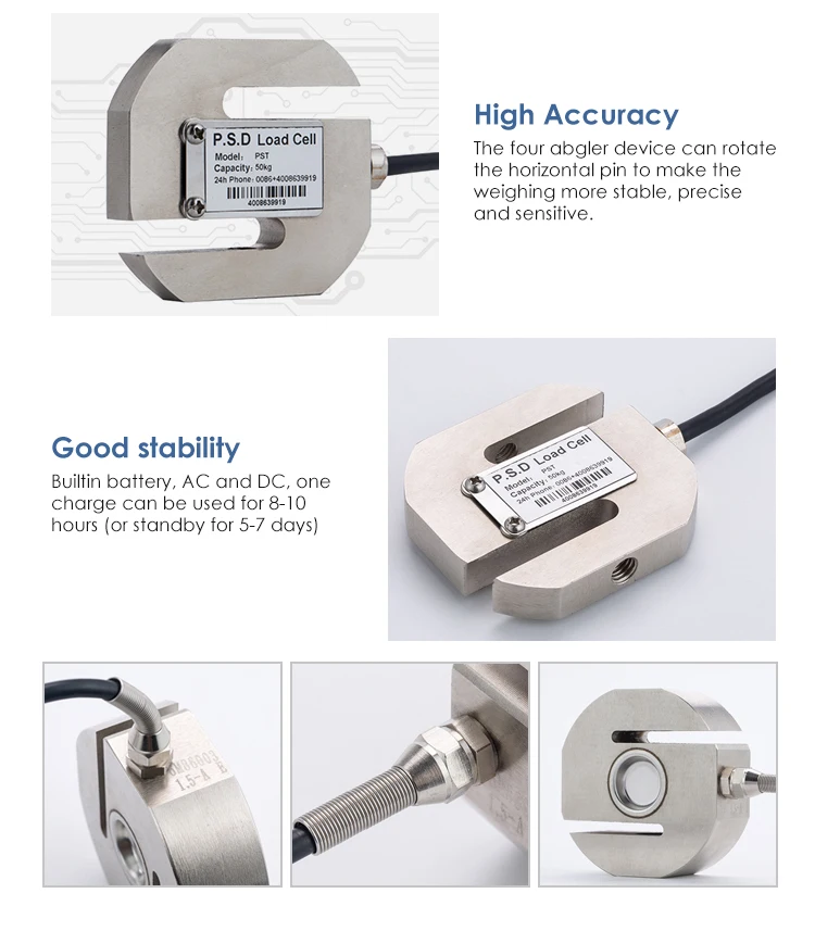 Weighing Sensors Load Cell Electronic Scale 5t S-type Load Cell Set S ...