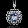 Pendentif plaqué bleu blanc avec chaîne Chopin