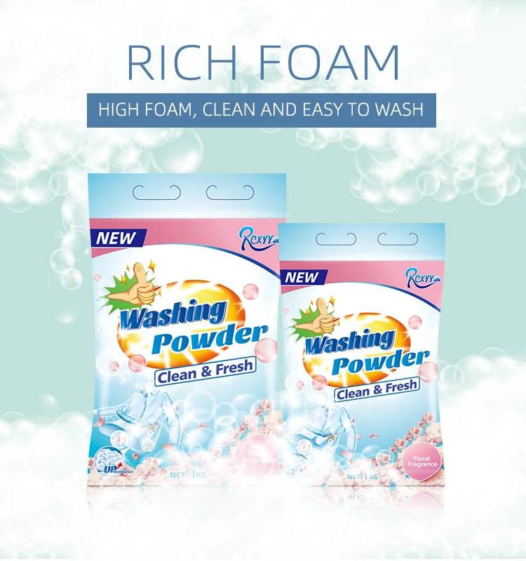 Wholesale Bulk Factory High Quality Rich Foam 1KG laundry Soap Washing Powder Detergent with Lemon Fragrance