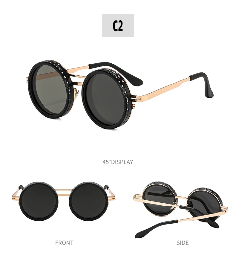 Hot High Quality Round Polarized Brightness Adjustable Sunglasses Aperture ND Filter Tint Adjustment Sunglasses with Camera Lens