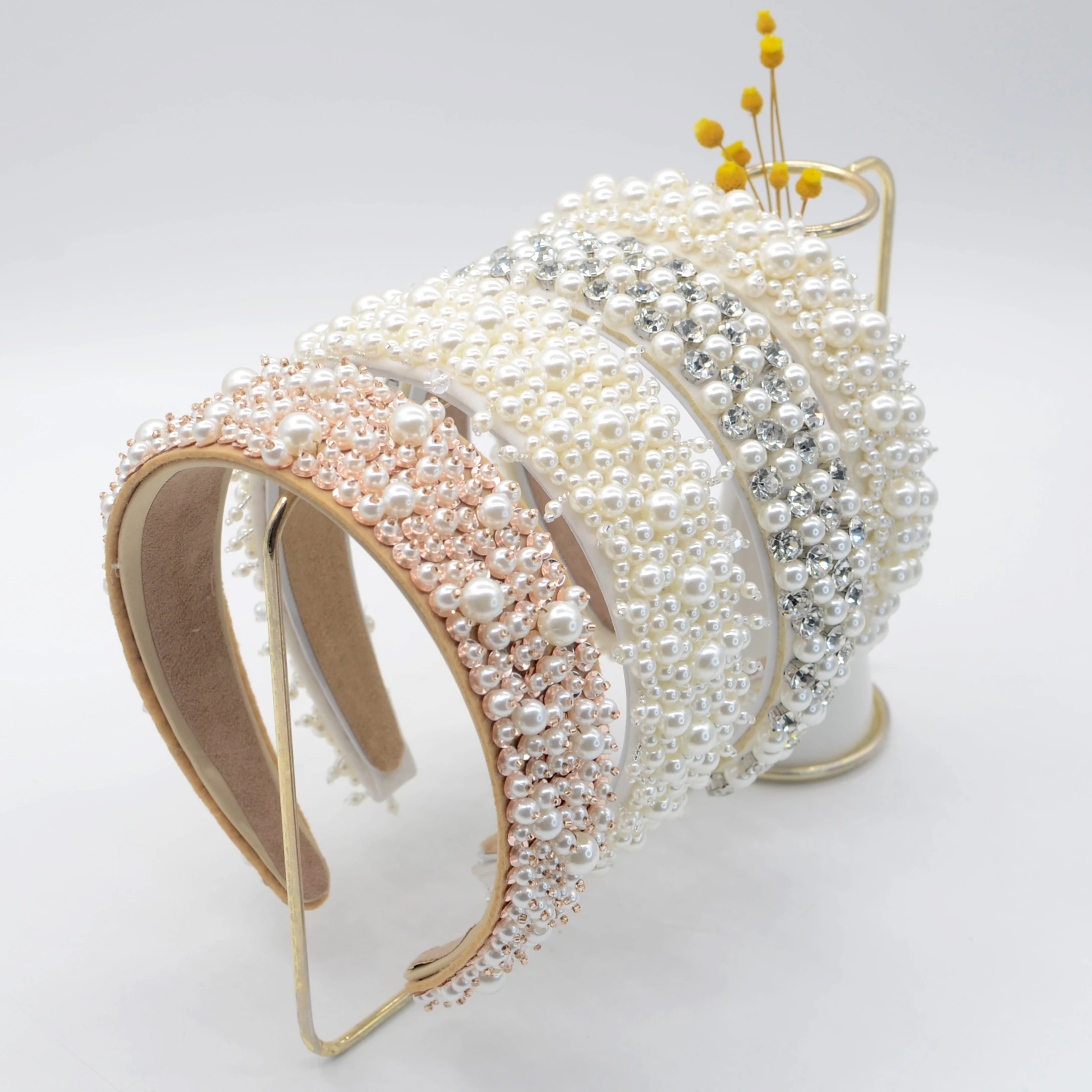 Wholesale Hair Decoration Accessories Korea Luxury Handmade Cute Elegant  Girls Ladies Bling Pearl Headbands for Women