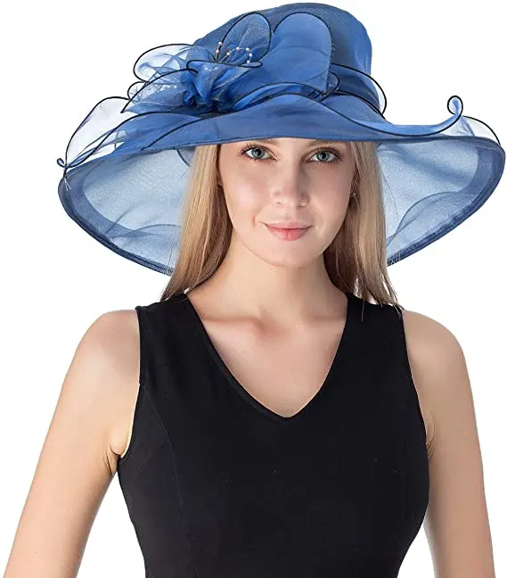 热销女士迷迷基地迷迷和帽子德比天宽帽檐新娘茶会婚帽 - buy derby