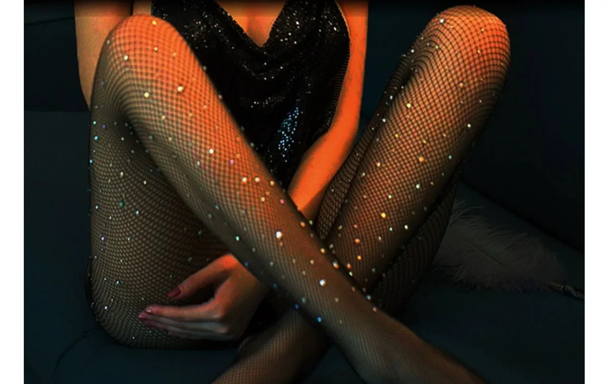Оптовая Продажа Колготки со стразами в сеточку чулки звездного цвета модные колготки