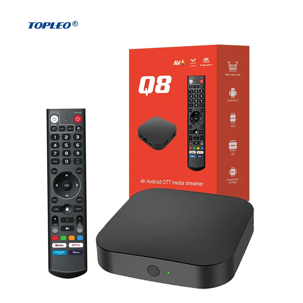 Topleo Q8 S905y4 Tv Box Vs Atv Os 4k Hd Media Player Smart Voice Remote