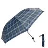 Parapluie à carreaux vert à trois volets à 8 os