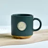 Matte dark green bronze medallion (with gold base)