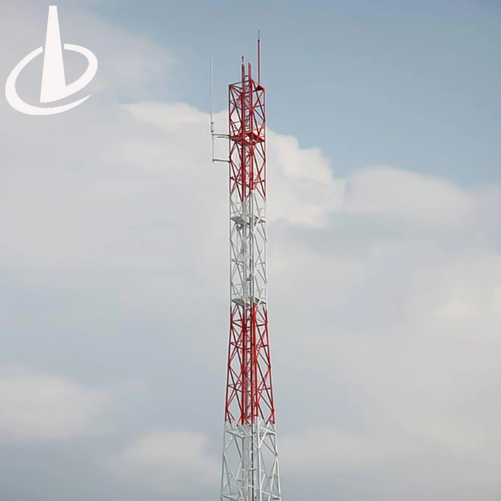 Mobil Cell Site Signal Transmission Telecom Triangle Steel Pole Guyed Communication Tower manufacture