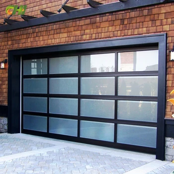 8 FT X 18 FT 10X10 Container Housefolding Automated Garage Glass Door  Double Pane Full View Glass Garag Door Black Glass Framele - China  Aluminium 10 X 7 Garage Door, Porte Garage