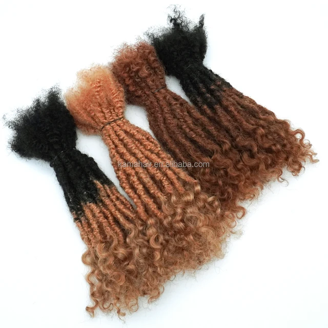 KAMA 100% Human Hair Locs Extension With Curly Ends Full Handmade Crochet Loc Extensions
