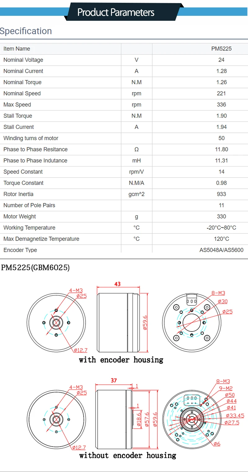 Faradyi PM5225 Bldc Smart Encoder Motor for Precision Control