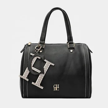 Guangzhou handbag manufacturer vegan leather handbags black