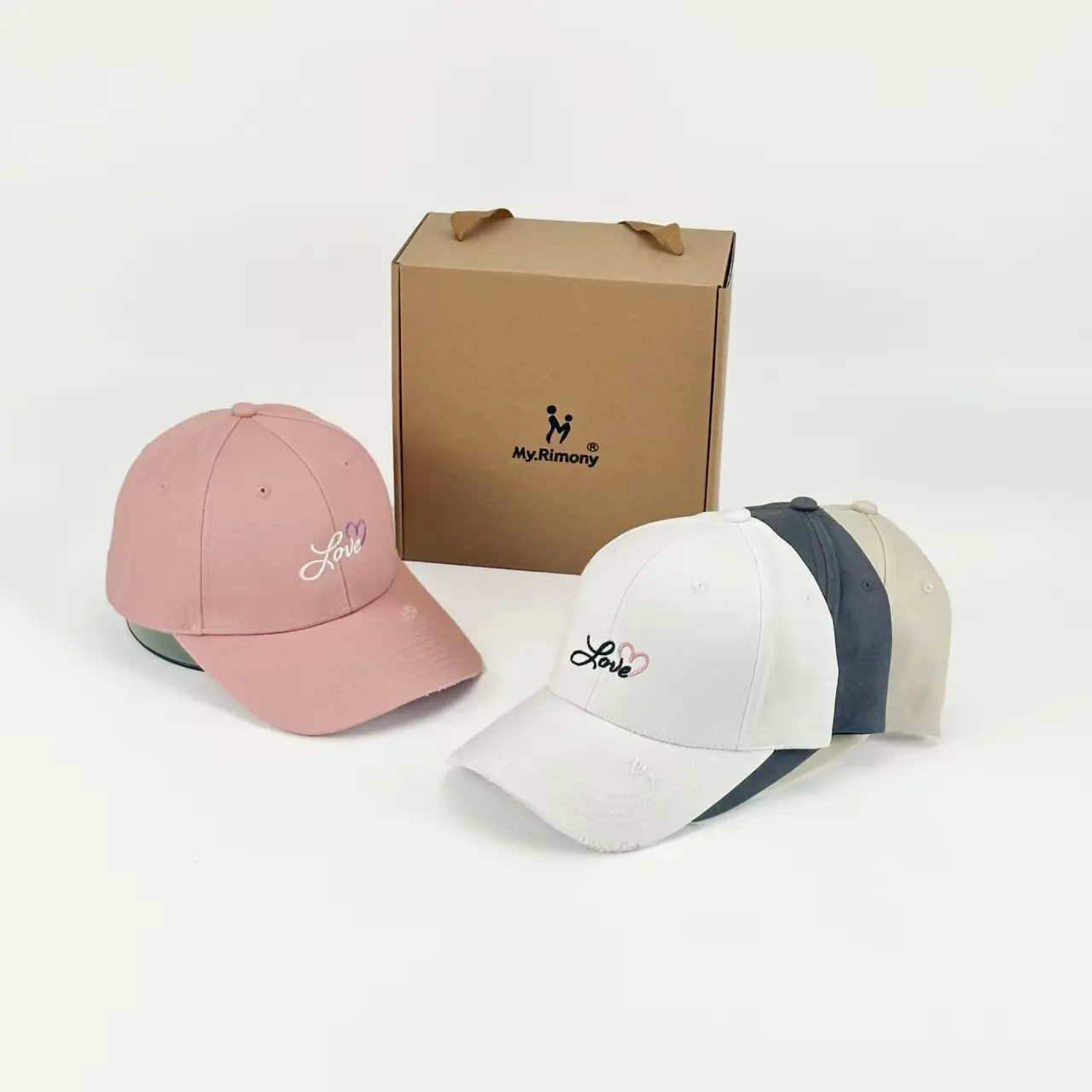 Manufacturers High Quality Cotton Baseball Caps for Men Women Casual 6 Panel Golf Caps Romantic Love Embroidered Hat for Gift