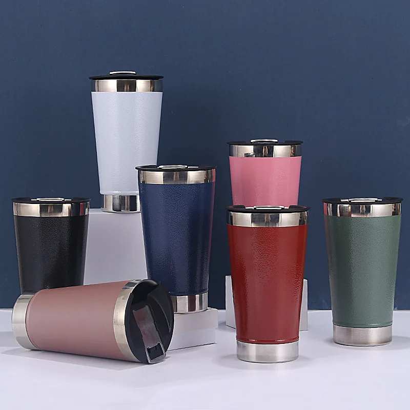 473 ml Gift Use Custom logo Thermal Stainless Steel Tumbler Cup with Beer Opener Wine Glass Insulated Cup or Mugs Milk Tea Cup