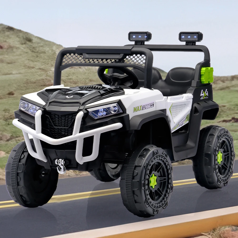 Classic Children's Electric Ride-On Four-Wheel Off-Road Vehicle Dual Drive for Remote Control Toy Car for 2-4 Years Metal