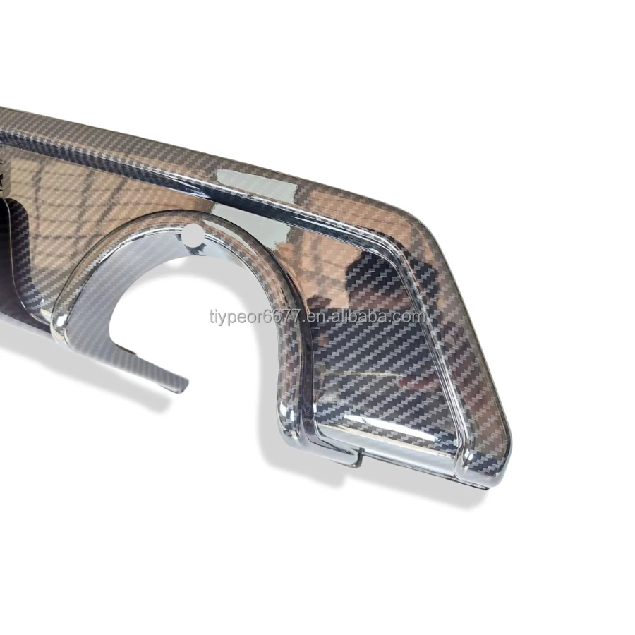 product tiypeor carbon look rear diffuser bumper lip fins spoiler splitter diffuser for honda civic 10th 2017   2021 2018 2019 2020-5