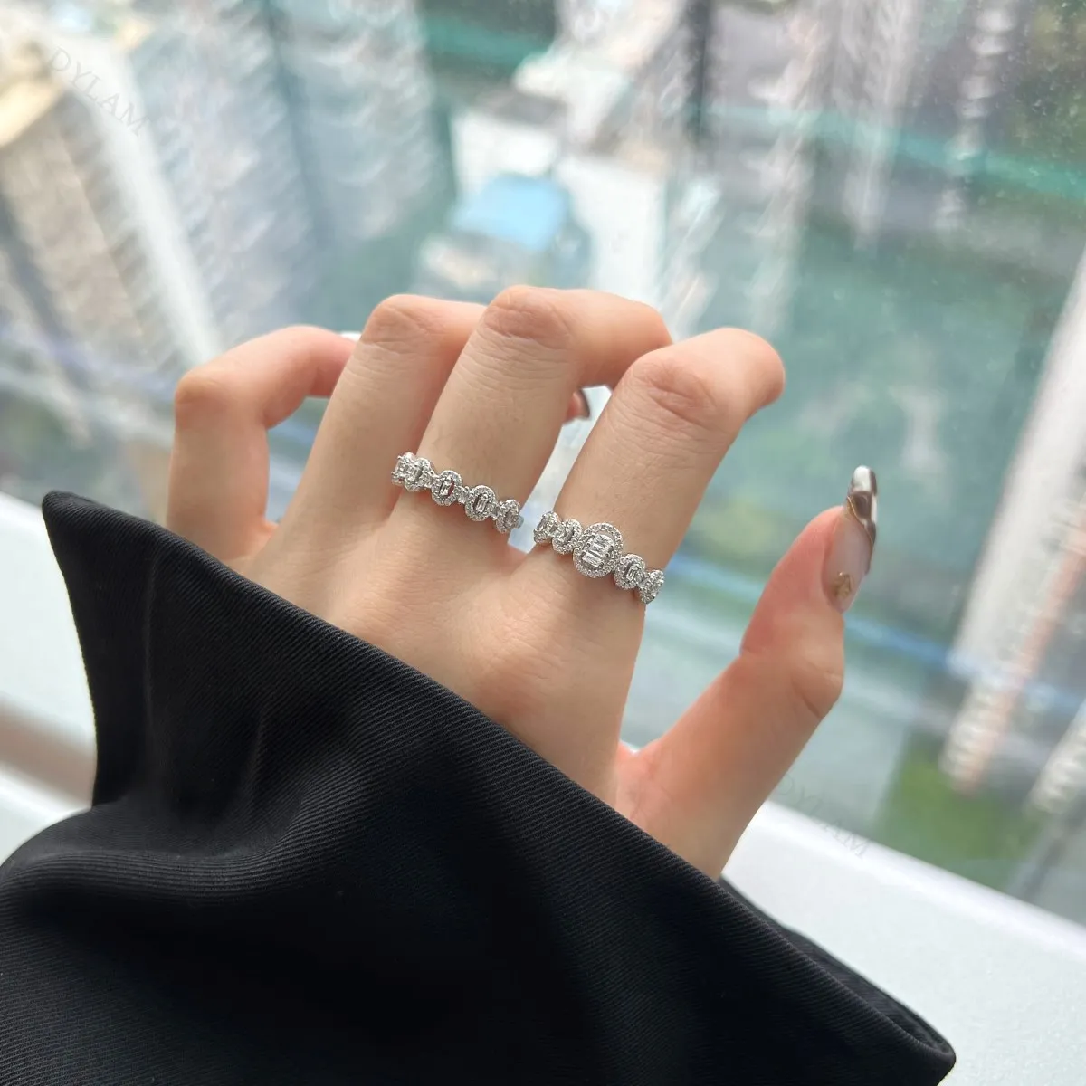 KAKODIY Women's 925 Sterling Silver Ring Aesthetic 925 Sterling Silver Art Deco Promise Ring for Women Ring detail 2