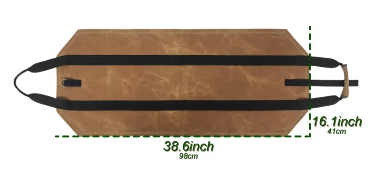 Горячая Распродажа дрова сумка внутренняя защита от атмосферных воздействий 16 oz Вощеная Холст крепкий, выращиваемого на древесном бревне несущих сумка для пикника на открытом воздухе