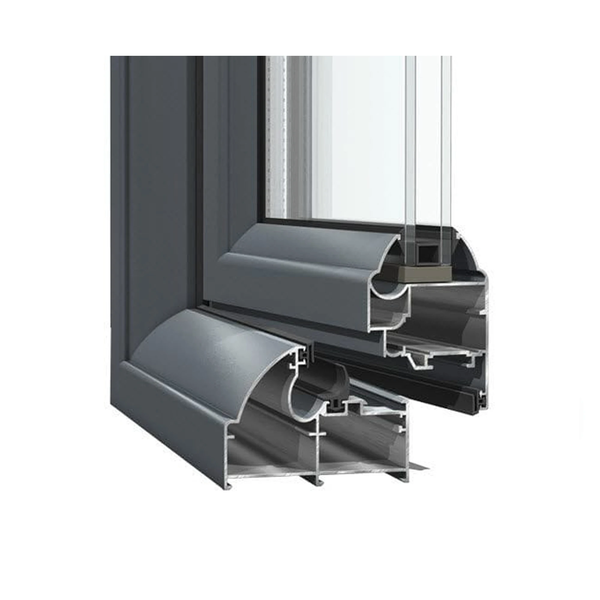 Custom 6063 V Slot Technal Aluminum Profile for Glass Shower Doors