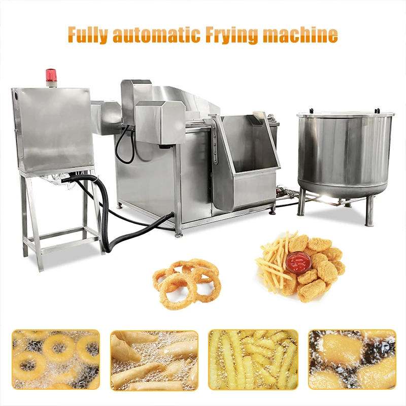 Industrial Automatic Electric Gas  Potato Chips Chicken French Fries Make Oil Filter Deep Fryer Chips Frying Machine supplier