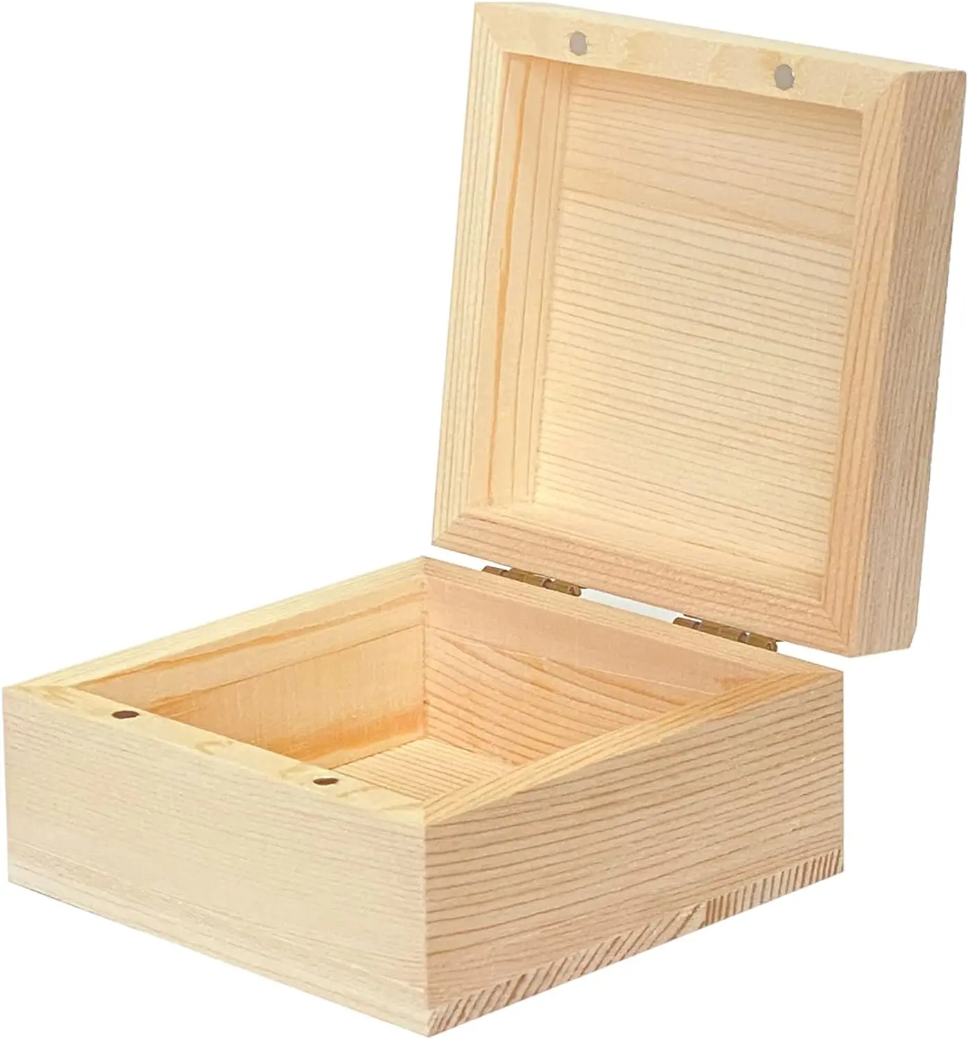 Factory Sale Various Widely Used Unfinished Wood Box Crafts Wooden Square Box
