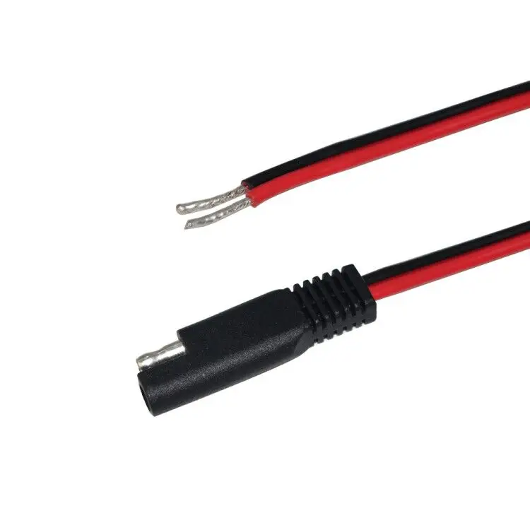 SAE 2-Pin Quick Disconnect Cable - 12V/24V Quick Release Plug with Open Wire for Automotive Marine Solar Motorcycle