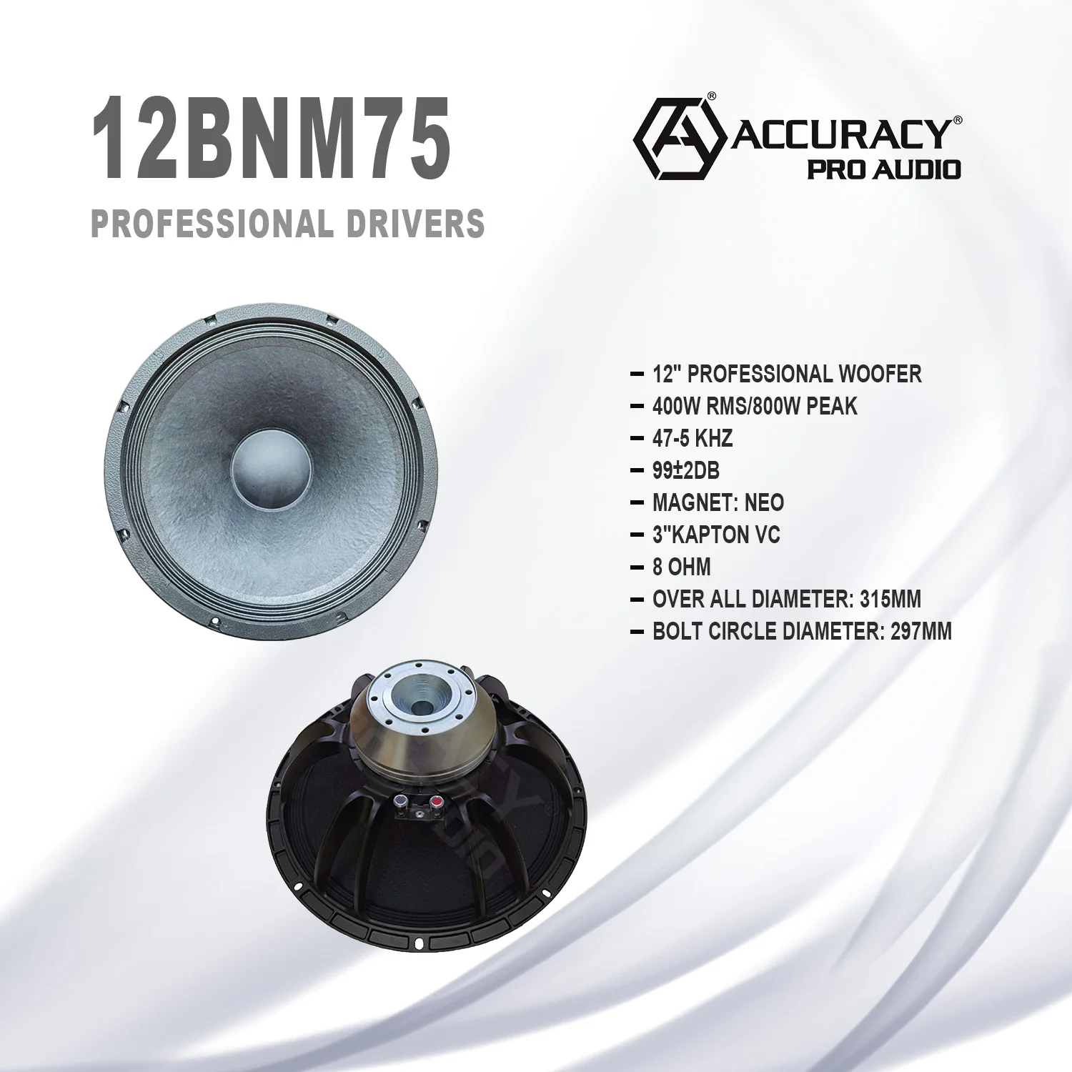 Speaker audio orders seven 12 inch