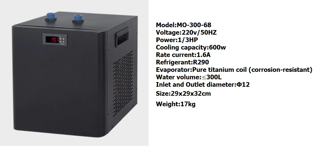 Mini Water Chiller, 1HP, 2600W, 220V, Titanium - detail 18