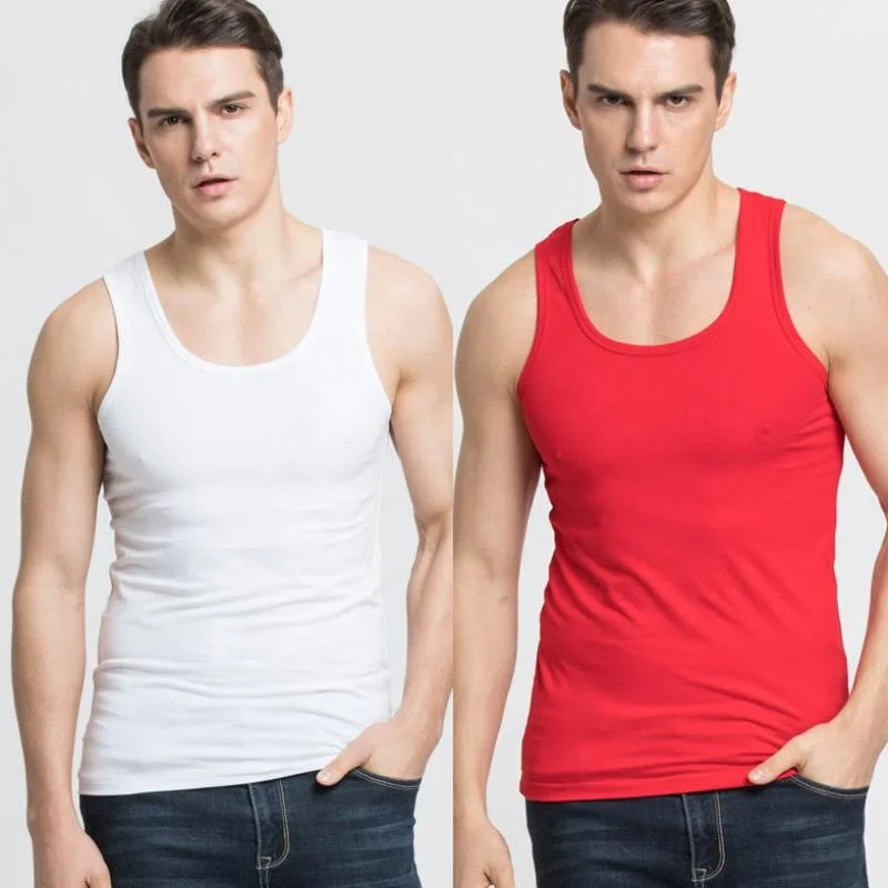 JL88B High Quality 5%Elastic 95% Cotton Sleeveless Singlet Bodybuilding Fitness Muscle Waist Trainer Vest Men Workout Tank Tops