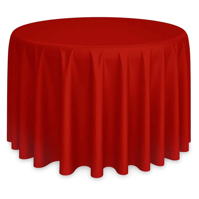 Hot Sale Luxury Home Textile Wedding Red Table Cloth Round Party