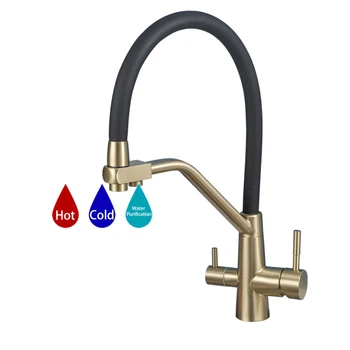 Modern Style  Lead free Gold Soft Silicone Soft Water Spout Single Handle Kitchen Faucet  with Low MOQ