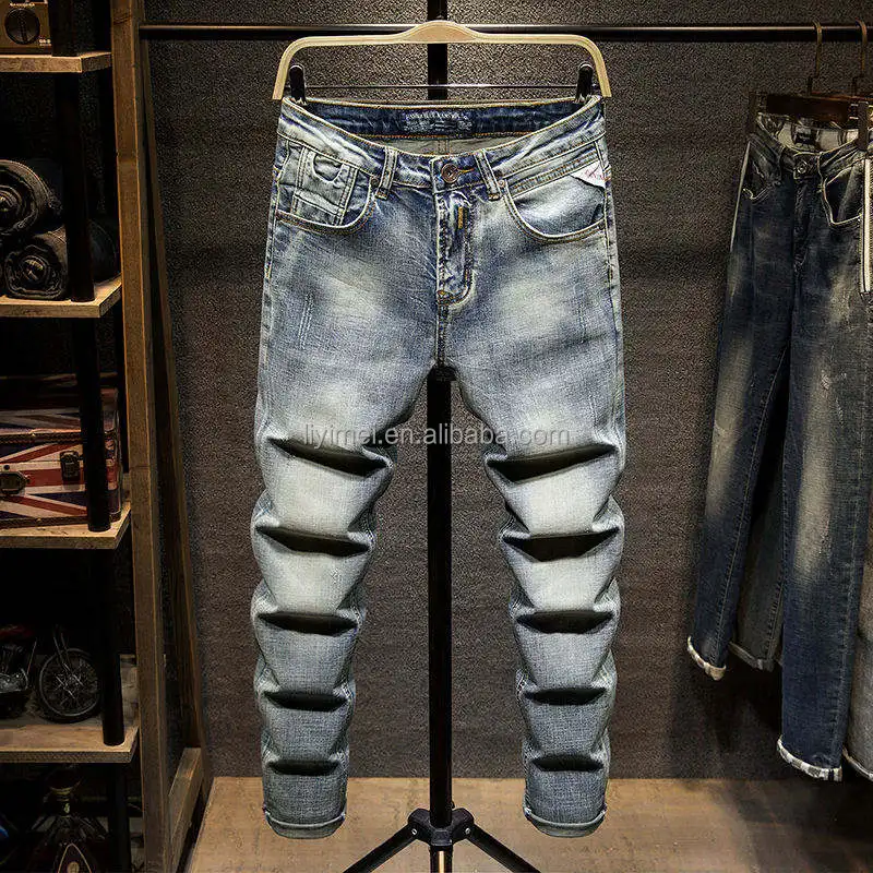 2023 Customized Wholesale Men's Jeans Trousers Slim Fit Jeans Design Men's Straight Jeans Buy
