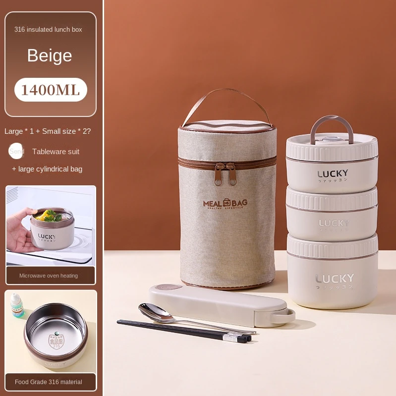 304 Stainless Steel Insulated Keep Warm Thermal Bento Lunchbox Food ...