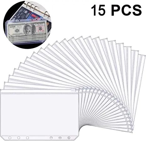 Прозрачный Органайзер-конверт из ПВХ с застежкой-молнией A5 A6 A7 6 отверстий